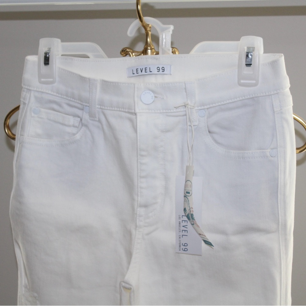Level 99 Janie High Rise White Skinny Jeans - Picture 6 of 16